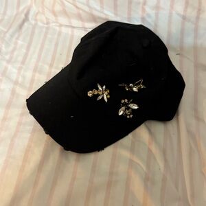 Embellished Black Cap